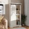 Flash Furniture Harrison 36in. Wide Rustic Farmhouse Storage Cabinet Bookcase w/Sliding Barn Door, White ZG-026-WHT-GG - alternate 1